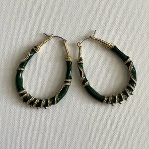 Emerald Hoop Earrings